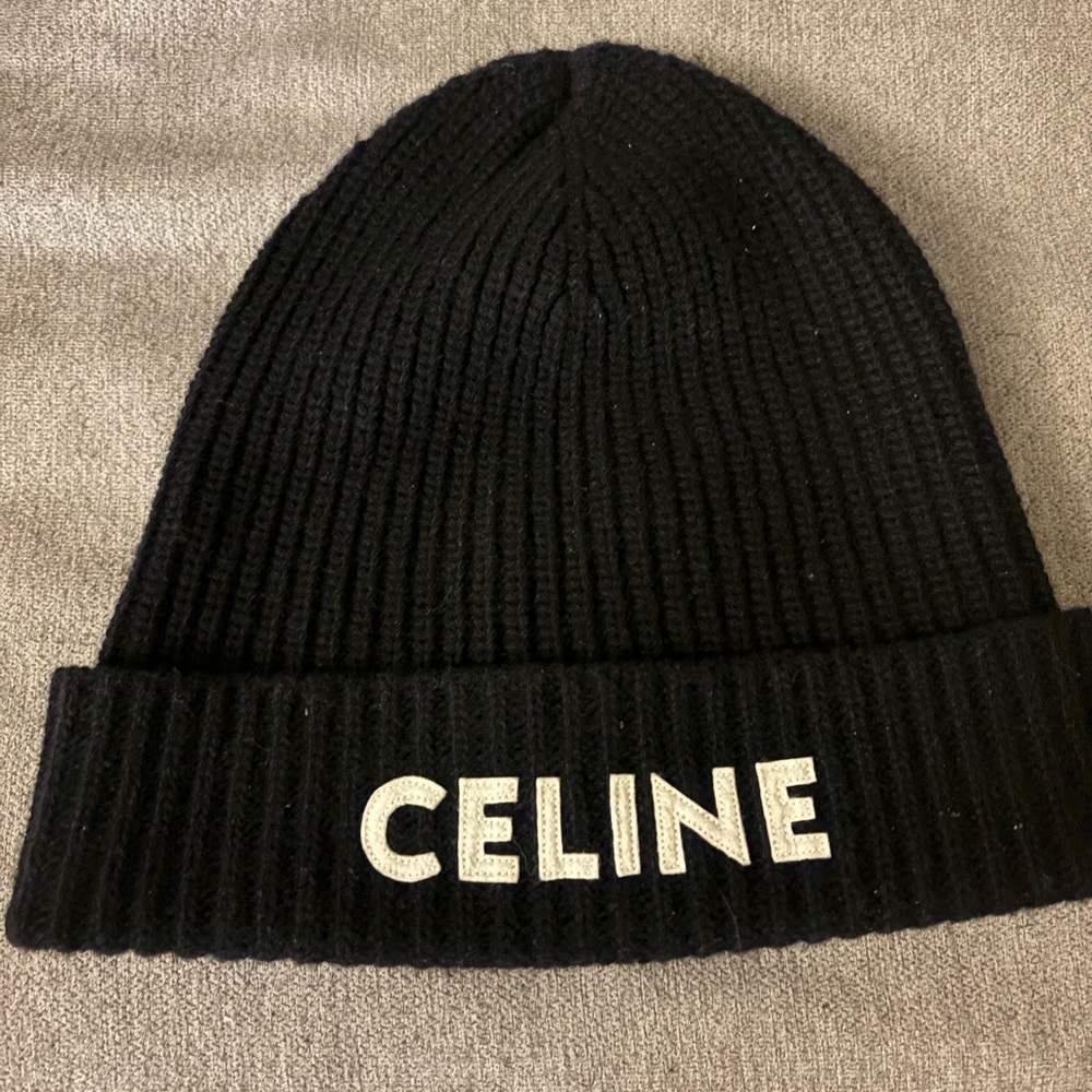 Celine Black Knit Beanie